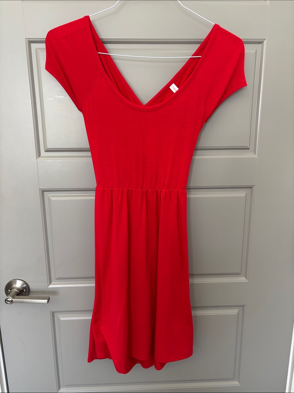 Vibrant Red Dress with Crisscross Back